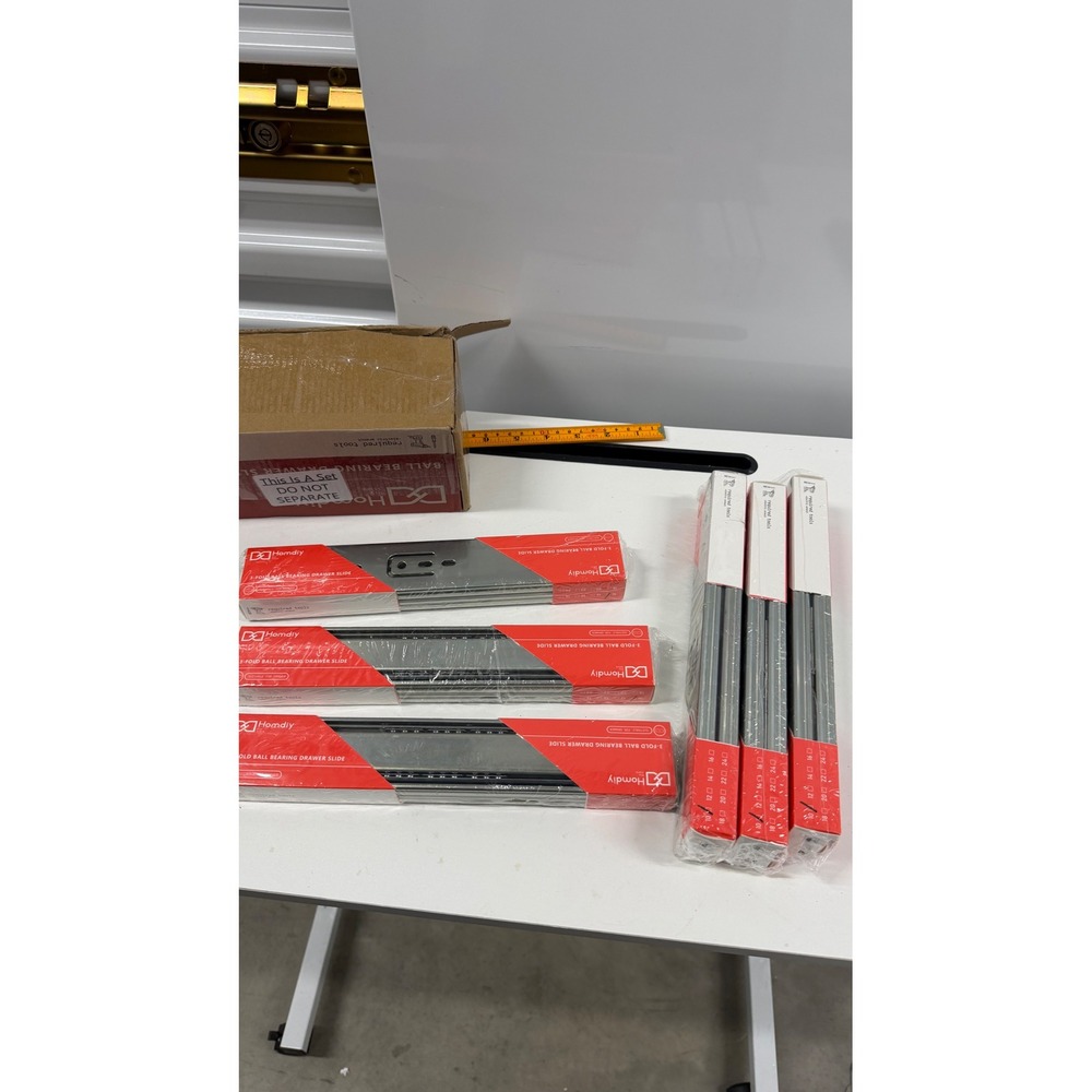 Homdiy 6 Pairs 10in Full Extension Drawer Slides 100 LB SL4501SNB10HD-6@A-HD